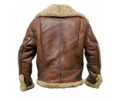 Mens Brown B3 Flight Bomber Aviator Jacket Back